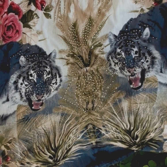 SOLD Lovely draped TIGER OUNISA tunic drop shoulder ruched sides XL/XXL LkNew - Picture 5 of 9